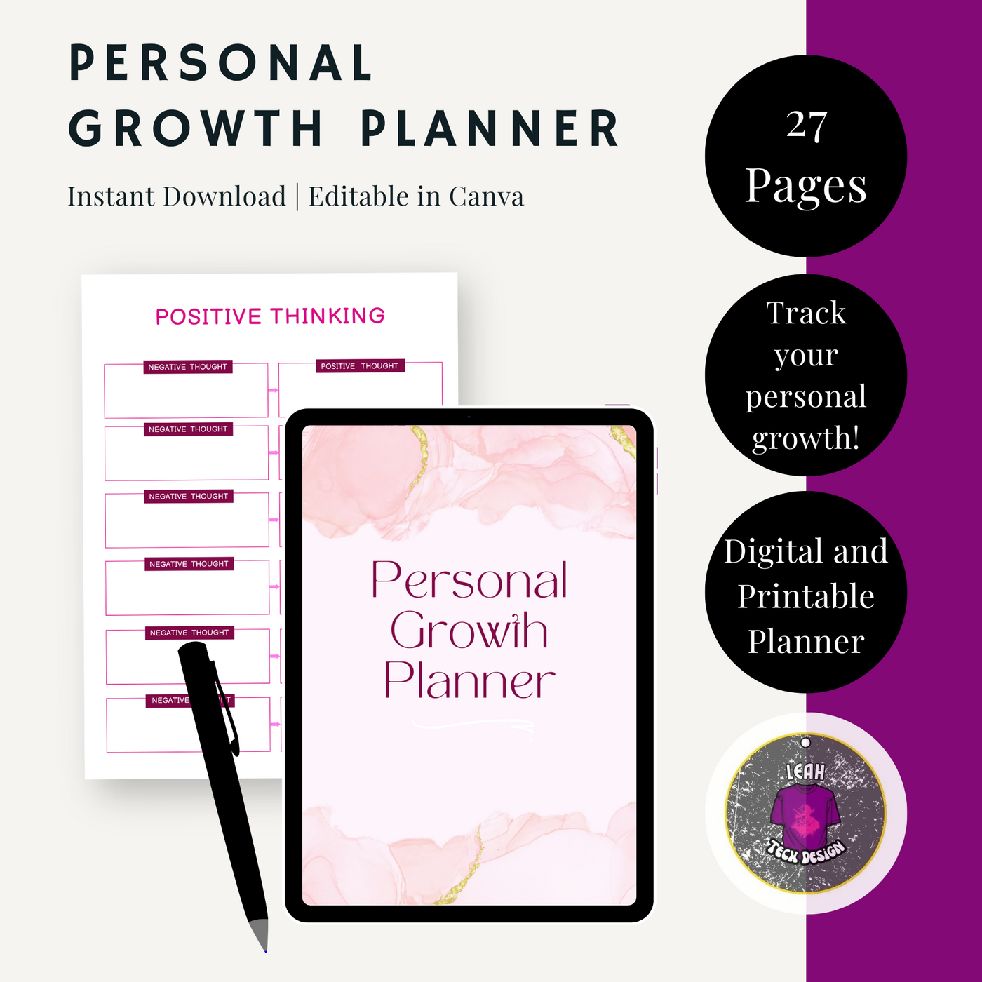 personal growth planner - Leah Tecx Design