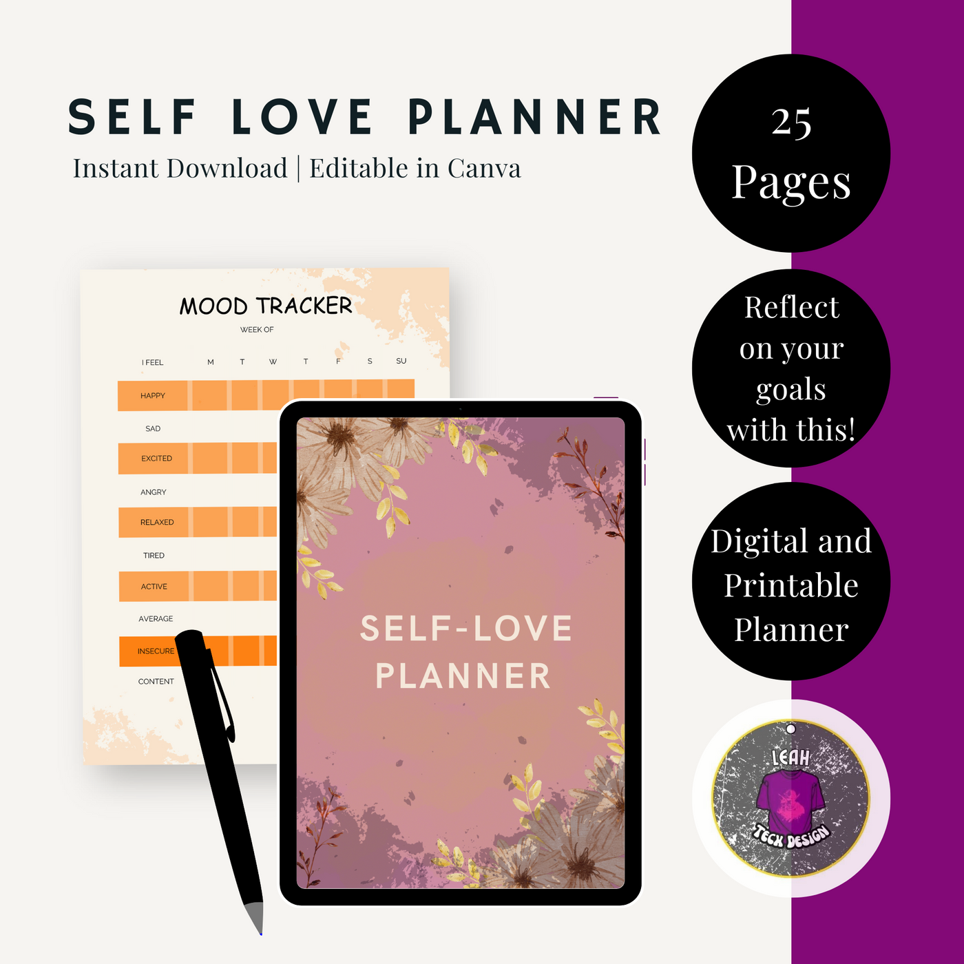 self love planner - Leah Tecx Design