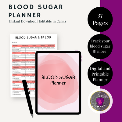 blood sugar planner - Leah Tecx Design
