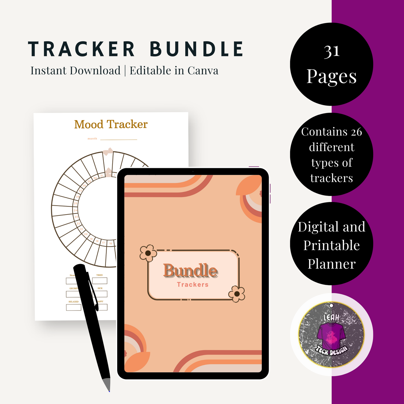 bundle tracker planner - Leah Tecx Design