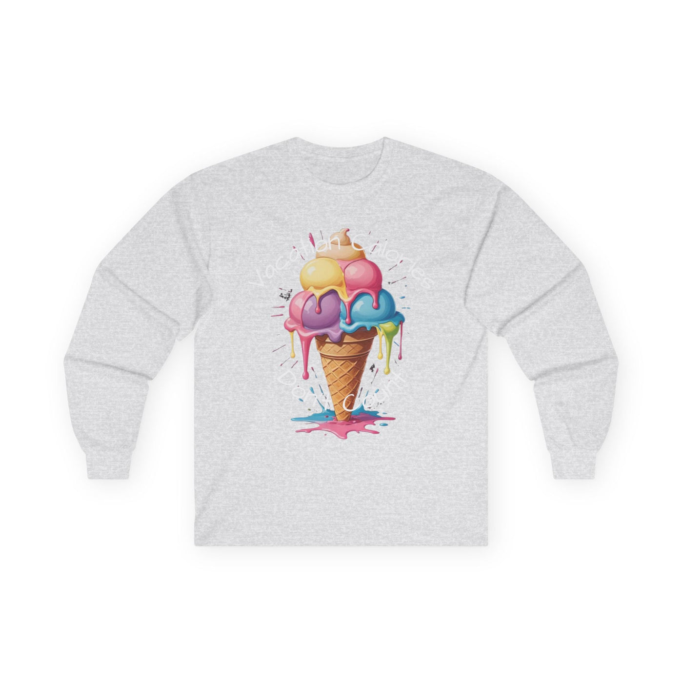 Cool Ice Cream Long Sleeve Tee - Perfect Gift for Ice Cream Lovers! Long-sleeve- Leah Tecx Design