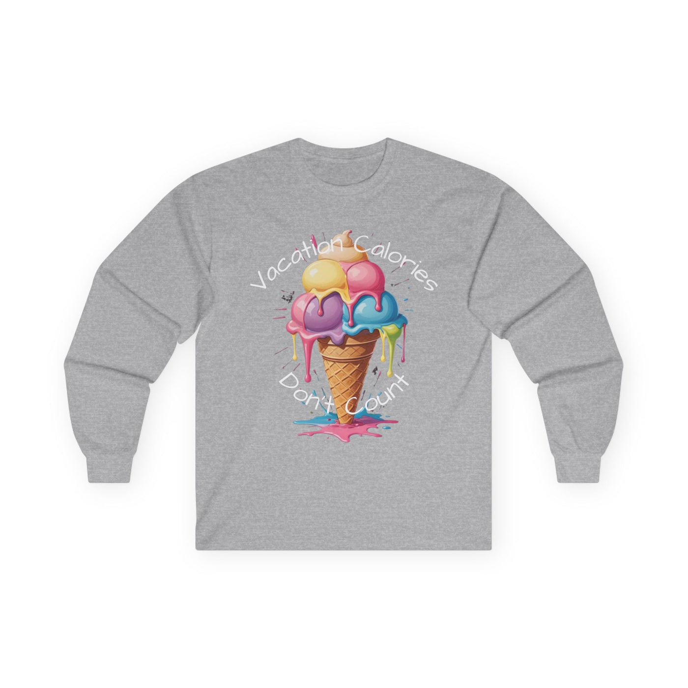 Cool Ice Cream Long Sleeve Tee - Perfect Gift for Ice Cream Lovers! Long-sleeve- Leah Tecx Design