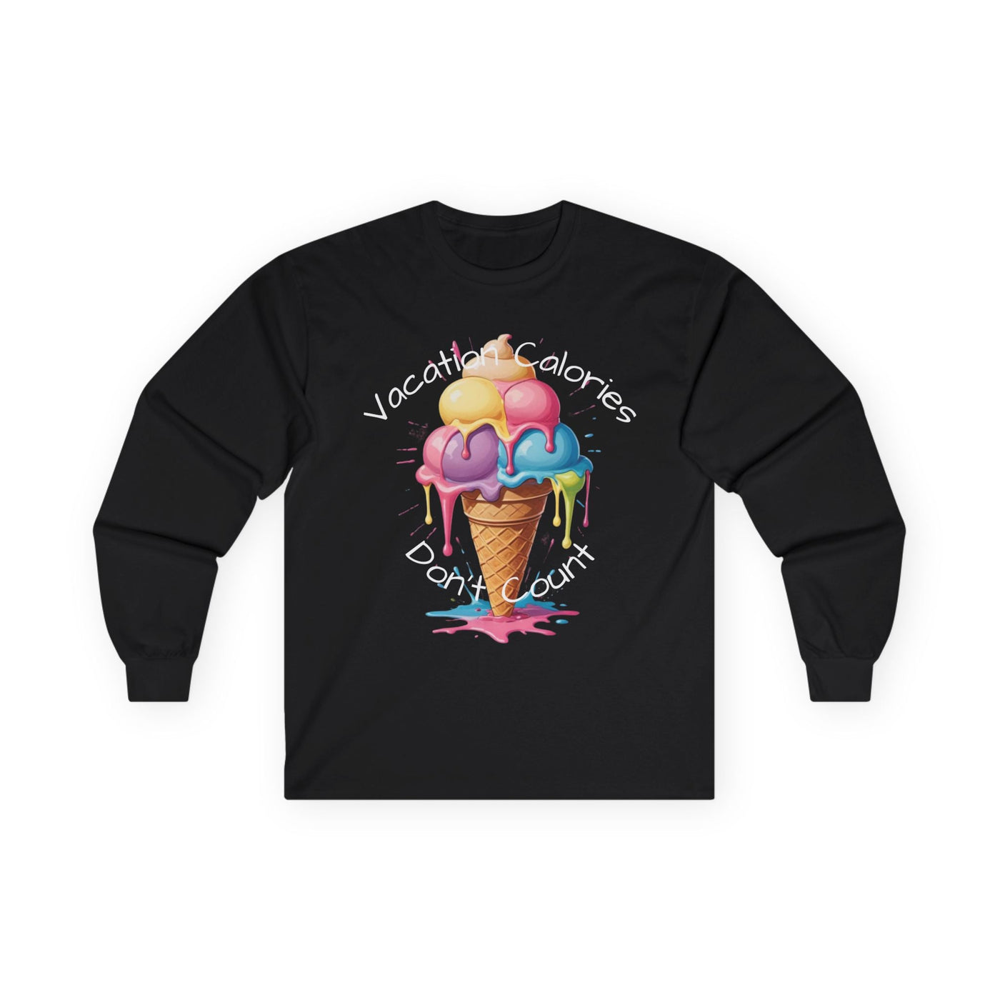 Cool Ice Cream Long Sleeve Tee - Perfect Gift for Ice Cream Lovers! Long-sleeve- Leah Tecx Design