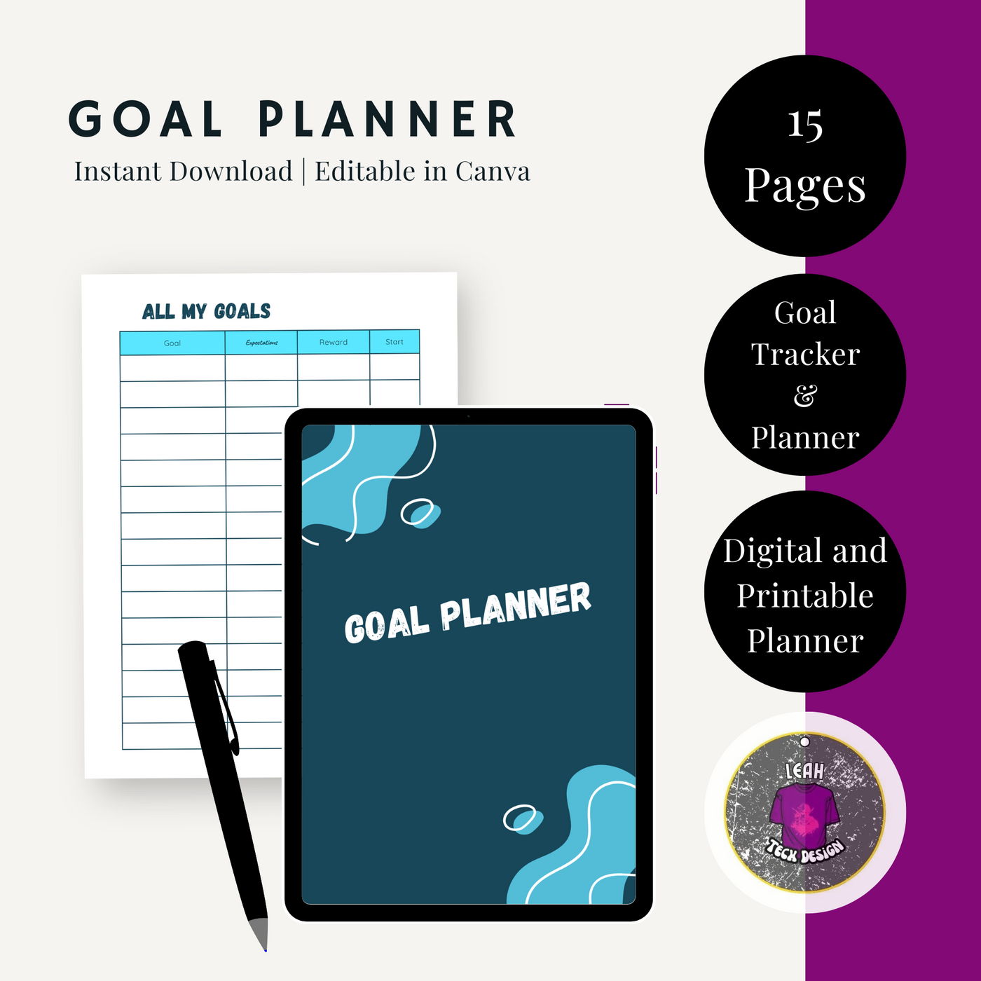 goal planner - Leah Tecx Design