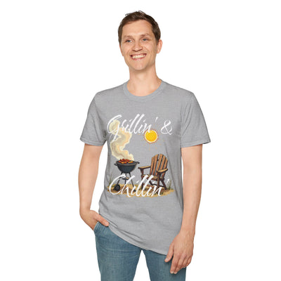 Grillin' & Chillin' Unisex Softstyle BBQ Tee - Perfect Gift for Grill Lovers! T-Shirt- Leah Tecx Design