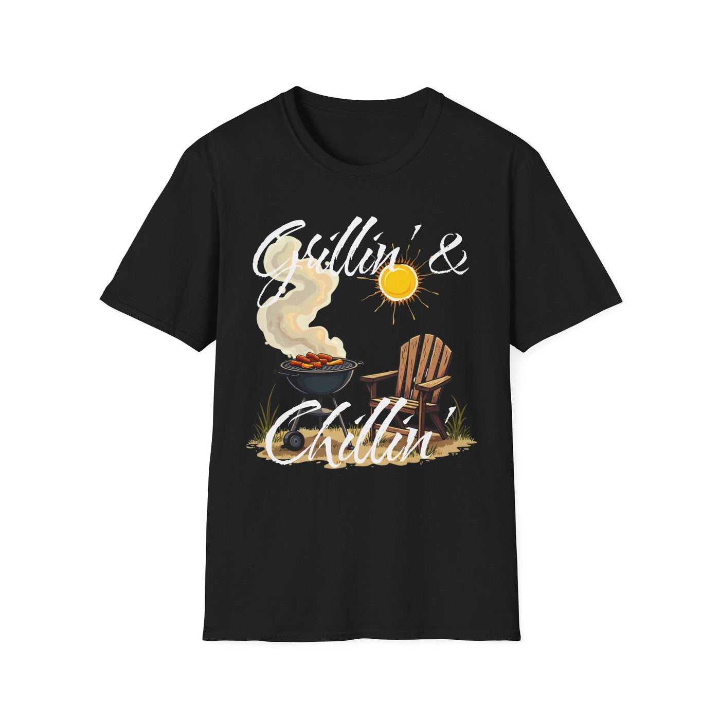Grillin' & Chillin' Unisex Softstyle BBQ Tee - Perfect Gift for Grill Lovers! T-Shirt- Leah Tecx Design