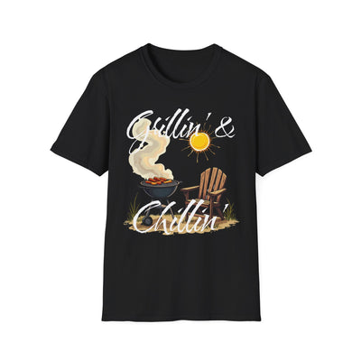 Grillin' & Chillin' Unisex Softstyle BBQ Tee - Perfect Gift for Grill Lovers! T-Shirt- Leah Tecx Design