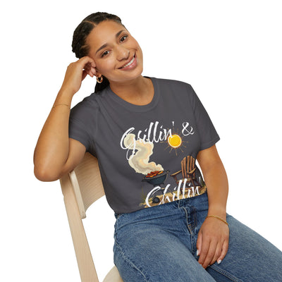 Grillin' & Chillin' Unisex Softstyle BBQ Tee - Perfect Gift for Grill Lovers! T-Shirt- Leah Tecx Design