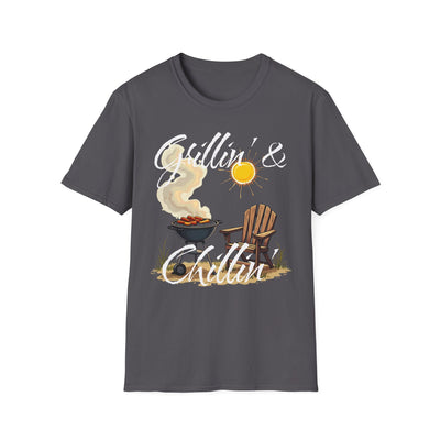 Grillin' & Chillin' Unisex Softstyle BBQ Tee - Perfect Gift for Grill Lovers! T-Shirt- Leah Tecx Design