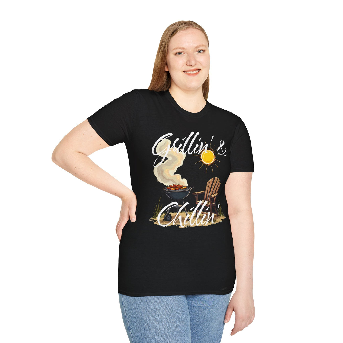 Grillin' & Chillin' Unisex Softstyle BBQ Tee - Perfect Gift for Grill Lovers! T-Shirt- Leah Tecx Design