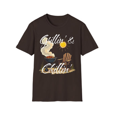 Grillin' & Chillin' Unisex Softstyle BBQ Tee - Perfect Gift for Grill Lovers! T-Shirt- Leah Tecx Design