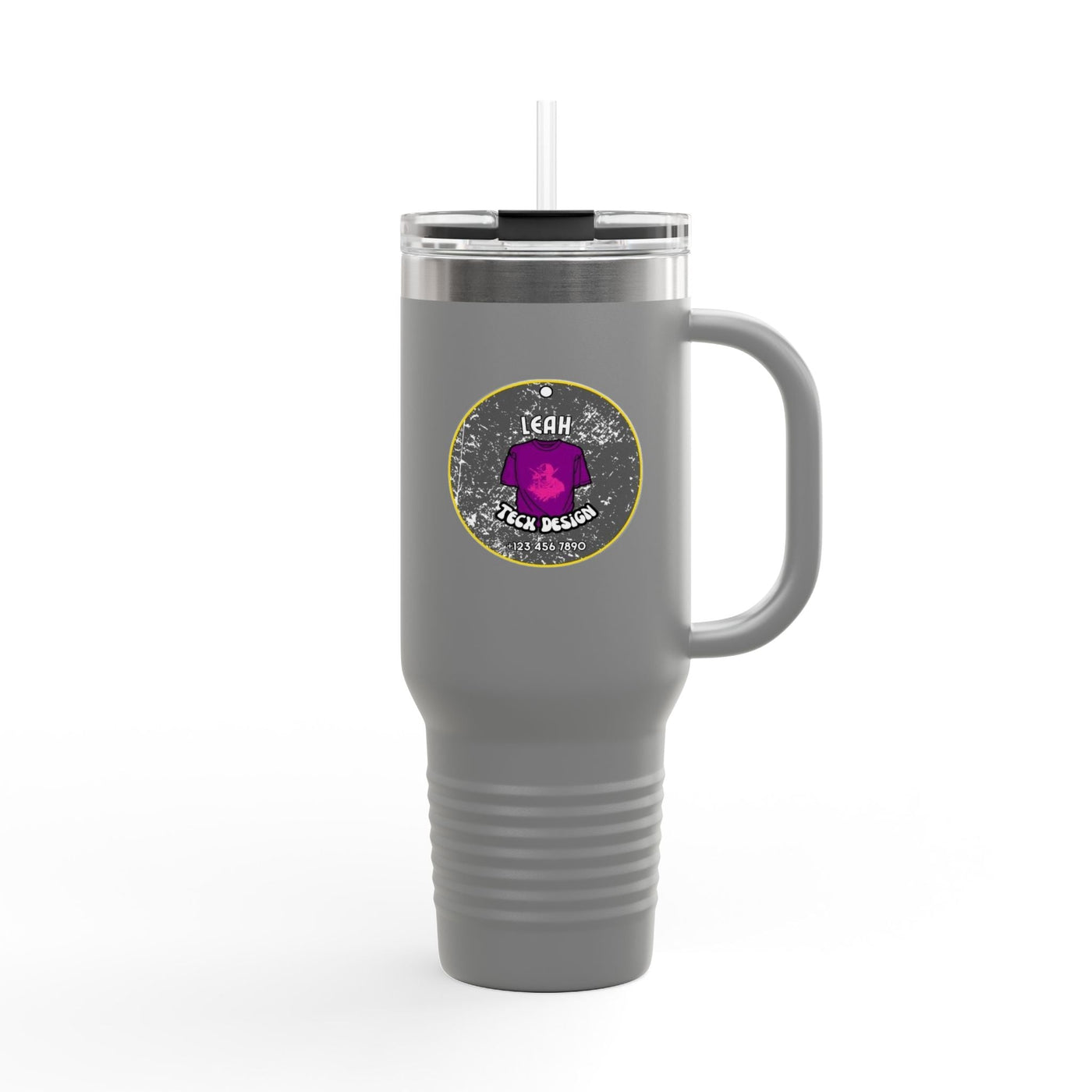 Adventure-Ready 40oz Insulated Travel Mug with Straw & Lid Mug- Leah Tecx Design