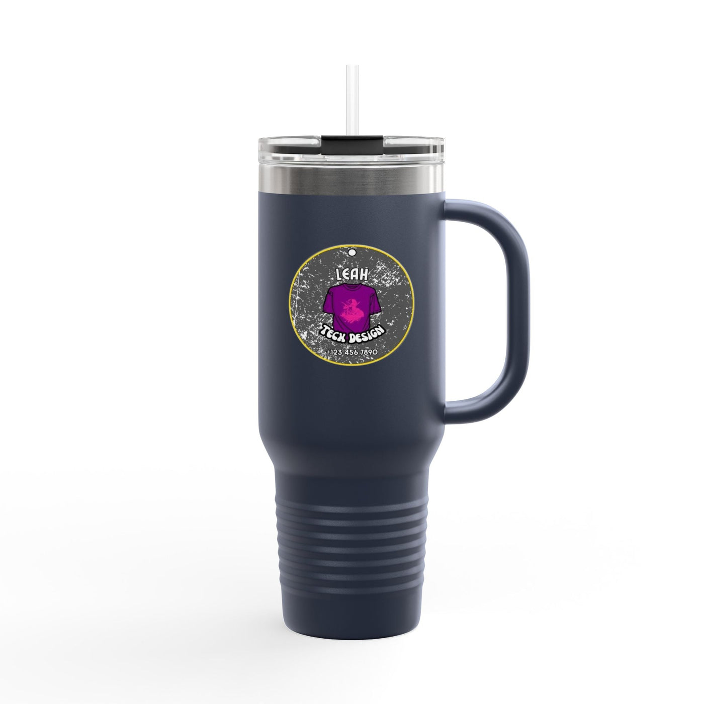 Adventure-Ready 40oz Insulated Travel Mug with Straw & Lid Mug- Leah Tecx Design