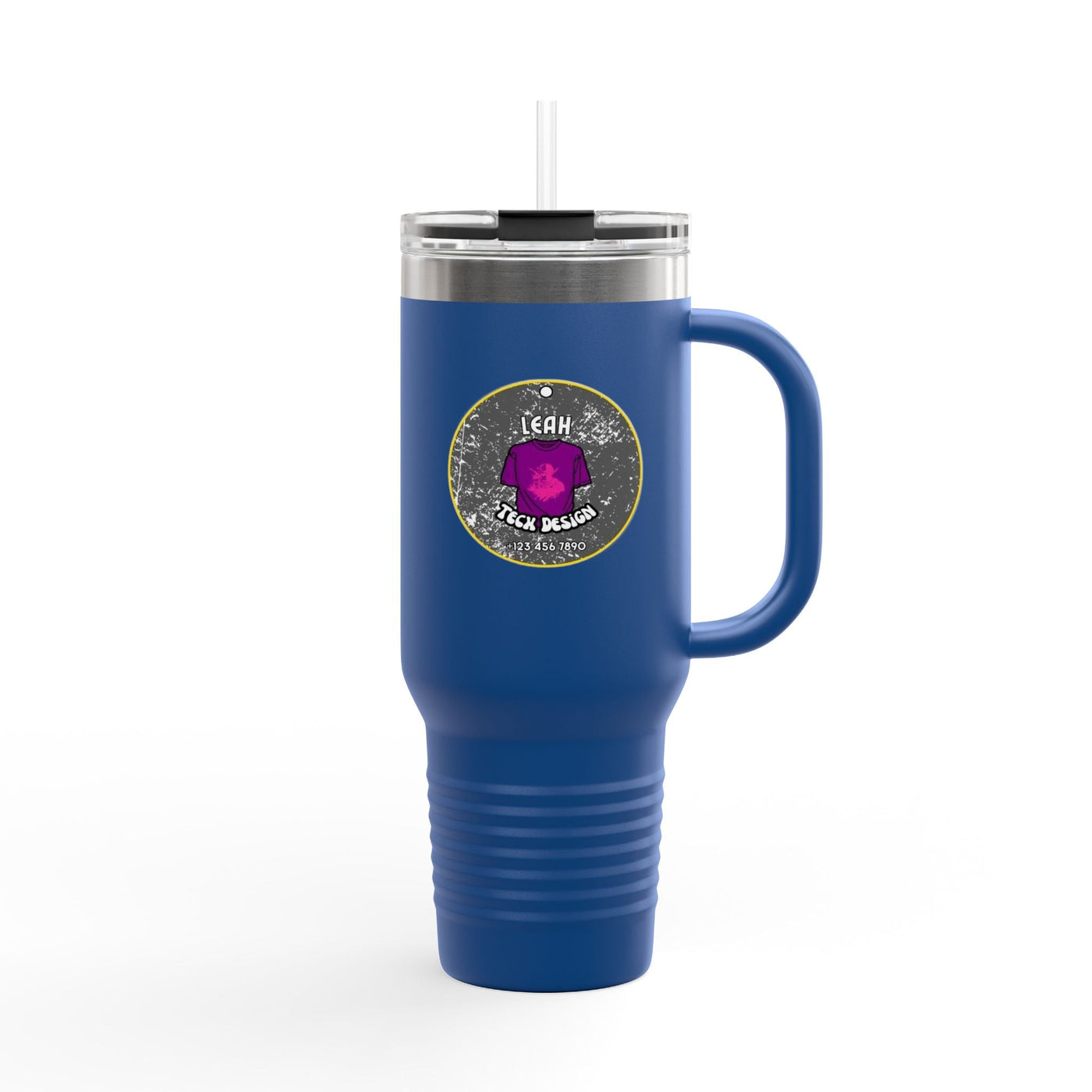 Adventure-Ready 40oz Insulated Travel Mug with Straw & Lid Mug- Leah Tecx Design