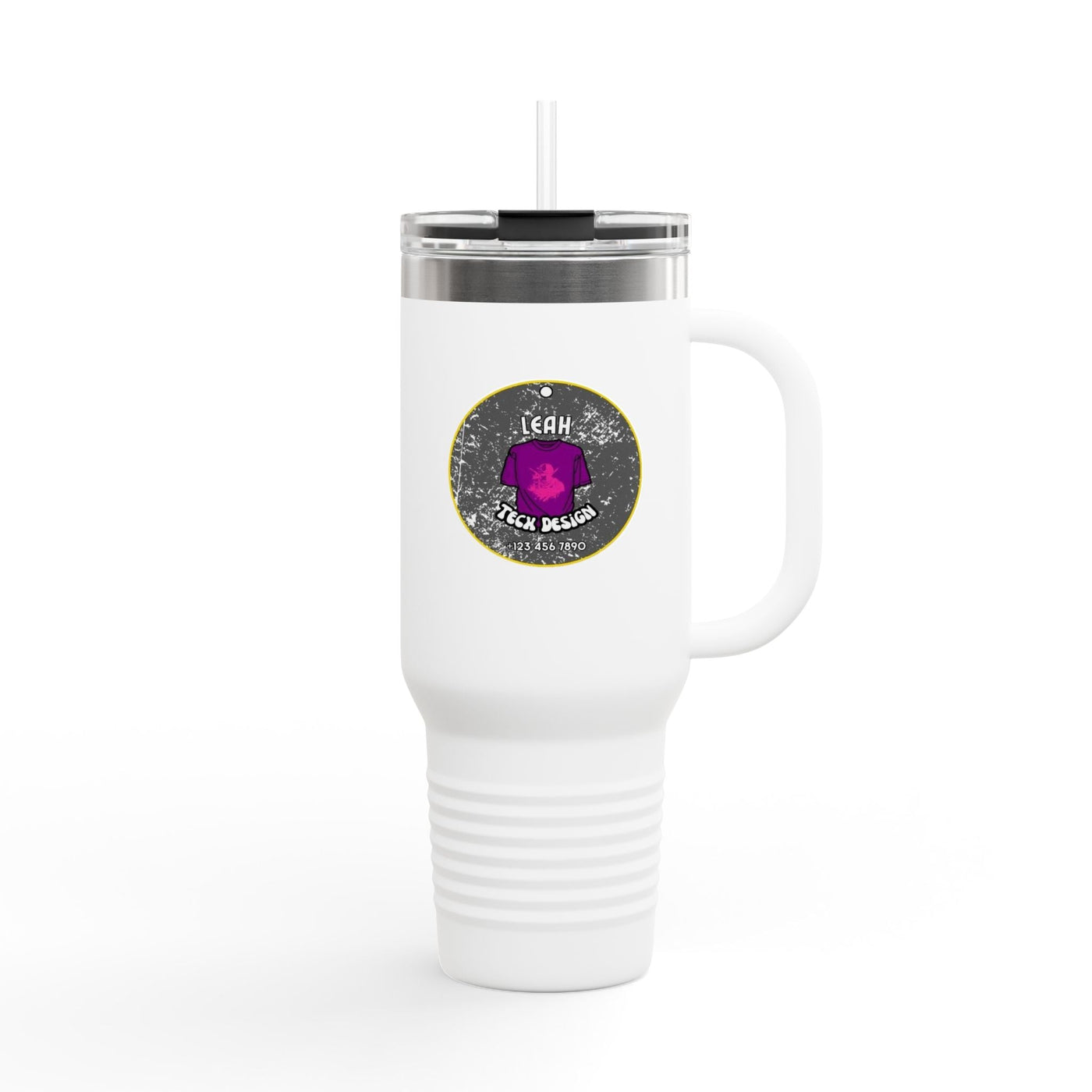 Adventure-Ready 40oz Insulated Travel Mug with Straw & Lid Mug- Leah Tecx Design