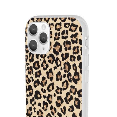 Leopard Print Flexi Case, Phone Cover, Stylish Mobile Protector, Trendy Gift for Her Phone Case - Leah Tecx Design