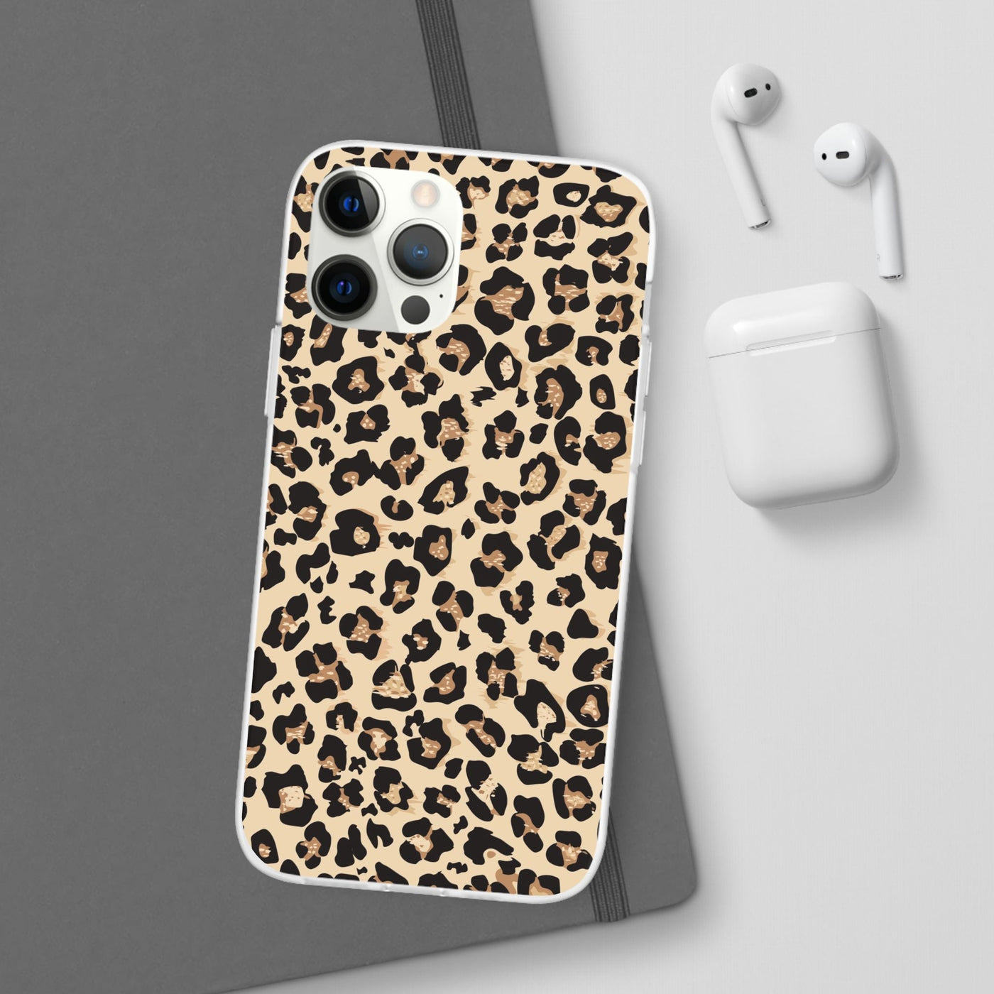 Leopard Print Flexi Case, Phone Cover, Stylish Mobile Protector, Trendy Gift for Her Phone Case - Leah Tecx Design