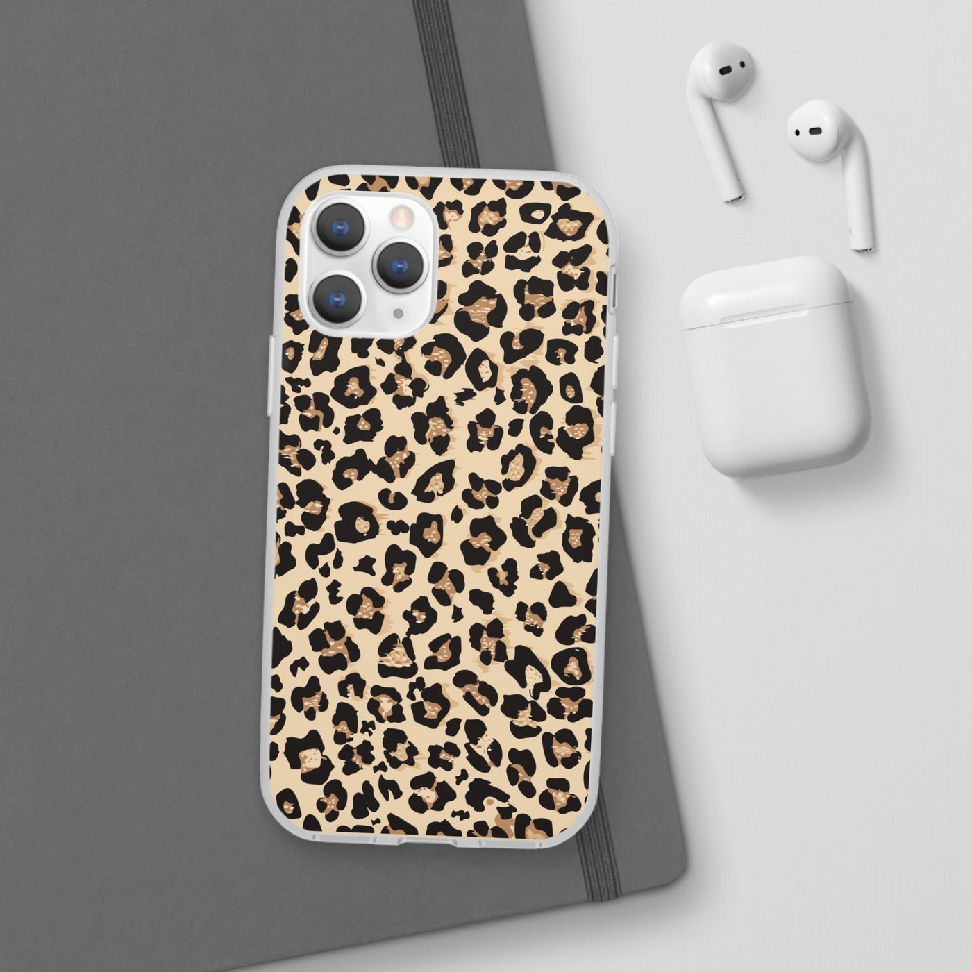Leopard Print Flexi Case, Phone Cover, Stylish Mobile Protector, Trendy Gift for Her Phone Case - Leah Tecx Design