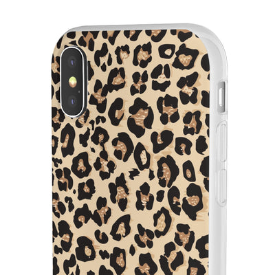 Leopard Print Flexi Case, Phone Cover, Stylish Mobile Protector, Trendy Gift for Her Phone Case - Leah Tecx Design