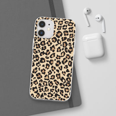 Leopard Print Flexi Case, Phone Cover, Stylish Mobile Protector, Trendy Gift for Her Phone Case - Leah Tecx Design