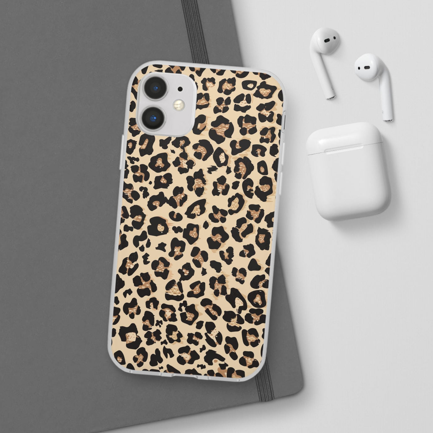 Leopard Print Flexi Case, Phone Cover, Stylish Mobile Protector, Trendy Gift for Her Phone Case - Leah Tecx Design