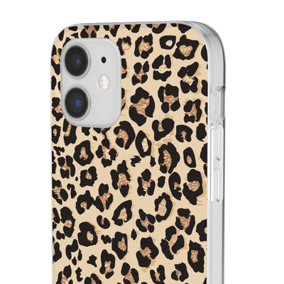 Leopard Print Flexi Case, Phone Cover, Stylish Mobile Protector, Trendy Gift for Her Phone Case - Leah Tecx Design
