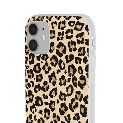 Leopard Print Flexi Case, Phone Cover, Stylish Mobile Protector, Trendy Gift for Her Phone Case - Leah Tecx Design