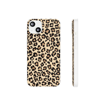 Leopard Print Flexi Case, Phone Cover, Stylish Mobile Protector, Trendy Gift for Her Phone Case - Leah Tecx Design