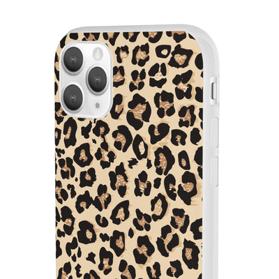 Leopard Print Flexi Case, Phone Cover, Stylish Mobile Protector, Trendy Gift for Her Phone Case - Leah Tecx Design