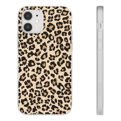 Leopard Print Flexi Case, Phone Cover, Stylish Mobile Protector, Trendy Gift for Her Phone Case - Leah Tecx Design