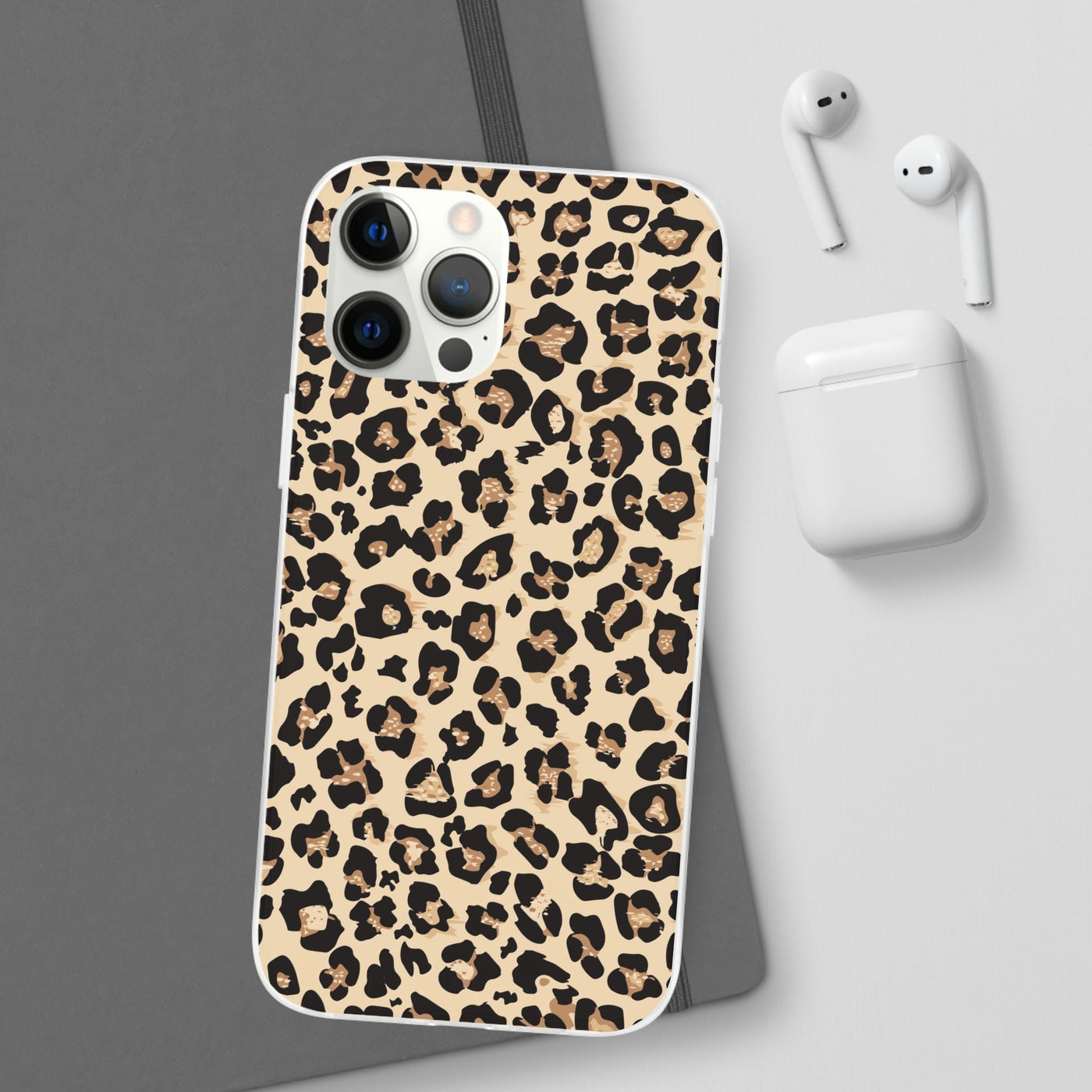 Leopard Print Flexi Case, Phone Cover, Stylish Mobile Protector, Trendy Gift for Her Phone Case - Leah Tecx Design