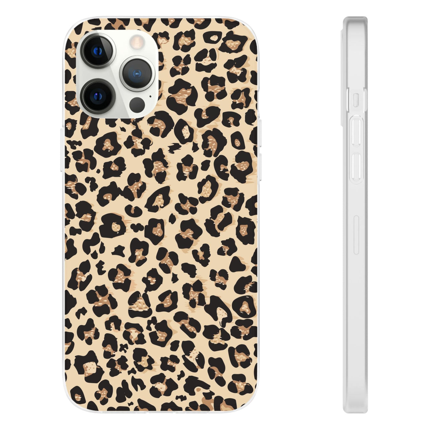 Leopard Print Flexi Case, Phone Cover, Stylish Mobile Protector, Trendy Gift for Her Phone Case - Leah Tecx Design