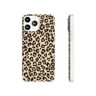 Leopard Print Flexi Case, Phone Cover, Stylish Mobile Protector, Trendy Gift for Her Phone Case - Leah Tecx Design