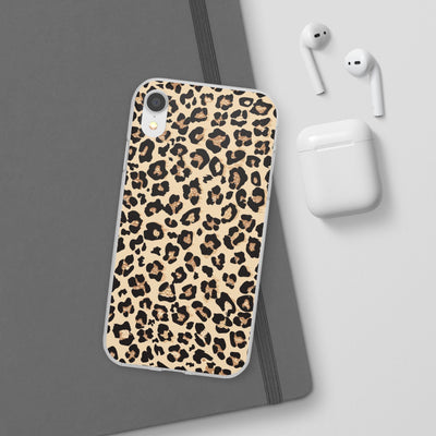 Leopard Print Flexi Case, Phone Cover, Stylish Mobile Protector, Trendy Gift for Her Phone Case - Leah Tecx Design
