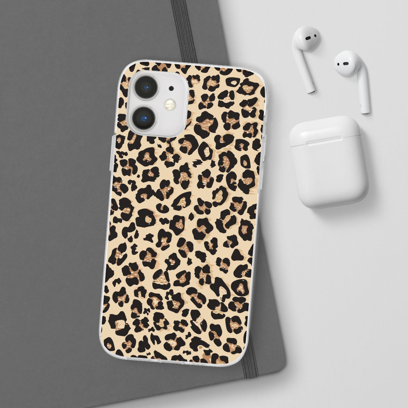 Leopard Print Flexi Case, Phone Cover, Stylish Mobile Protector, Trendy Gift for Her Phone Case - Leah Tecx Design