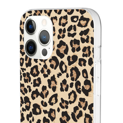Leopard Print Flexi Case, Phone Cover, Stylish Mobile Protector, Trendy Gift for Her Phone Case - Leah Tecx Design