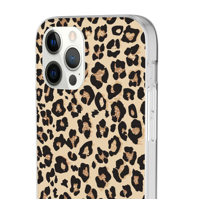 Leopard Print Flexi Case, Phone Cover, Stylish Mobile Protector, Trendy Gift for Her Phone Case - Leah Tecx Design
