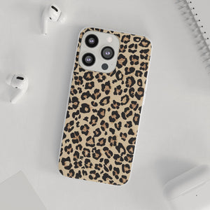 Leopard Print Flexi Case, Phone Cover, Stylish Mobile Protector, Trendy Gift for Her Phone Case - Leah Tecx Design