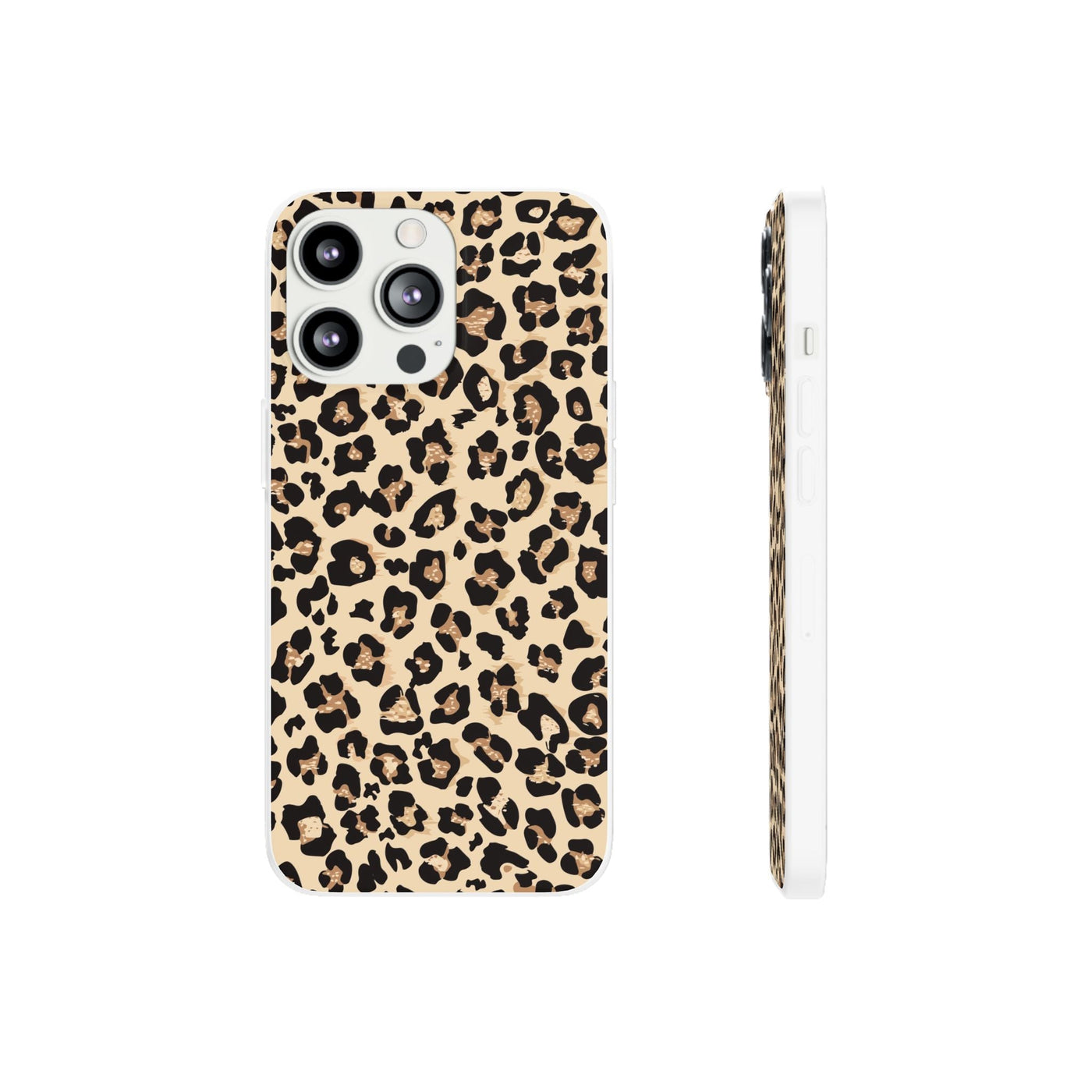 Leopard Print Flexi Case, Phone Cover, Stylish Mobile Protector, Trendy Gift for Her Phone Case - Leah Tecx Design