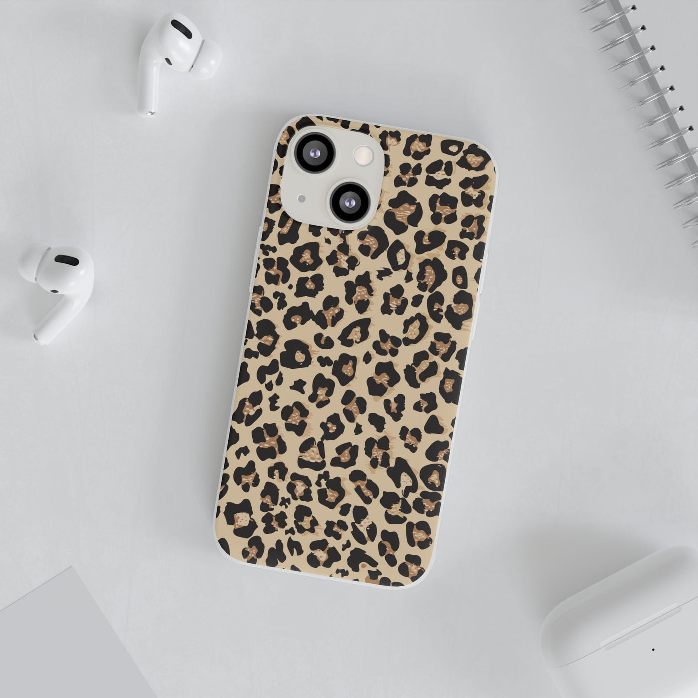 Leopard Print Flexi Case, Phone Cover, Stylish Mobile Protector, Trendy Gift for Her Phone Case - Leah Tecx Design