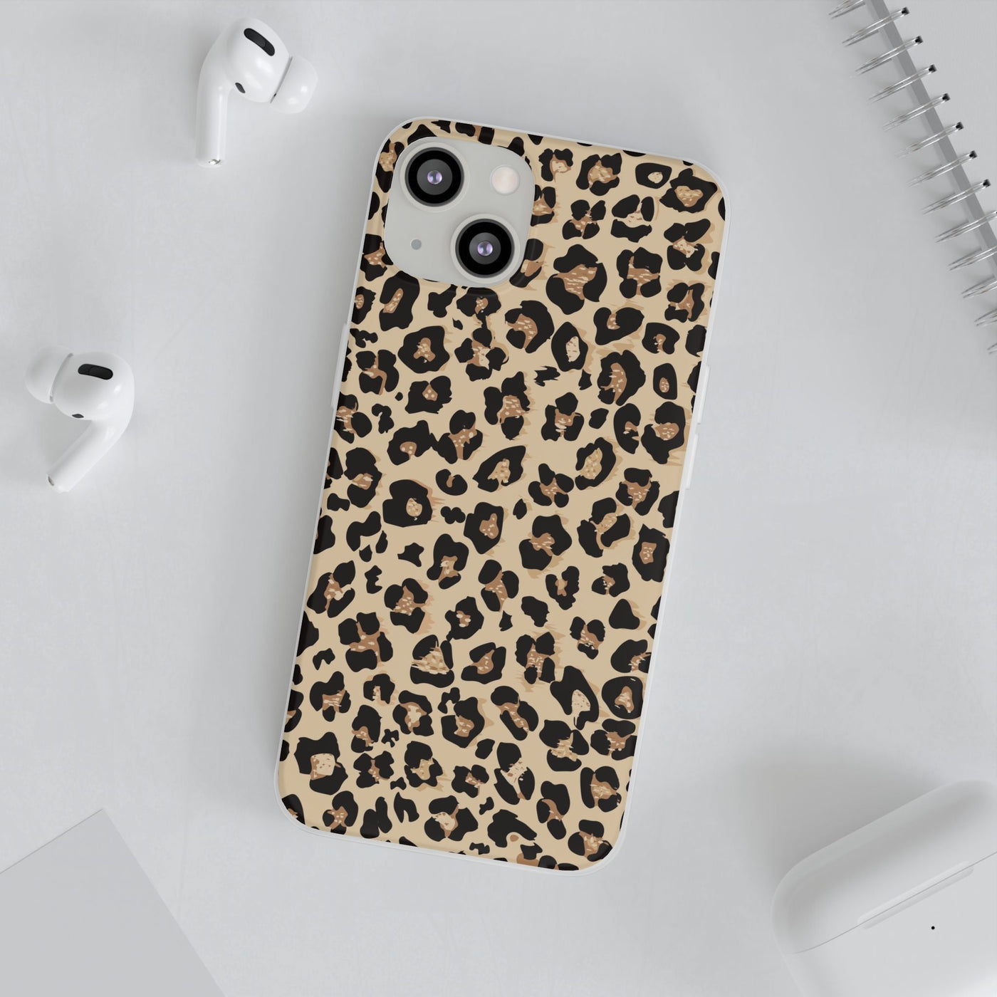 Leopard Print Flexi Case, Phone Cover, Stylish Mobile Protector, Trendy Gift for Her Phone Case - Leah Tecx Design