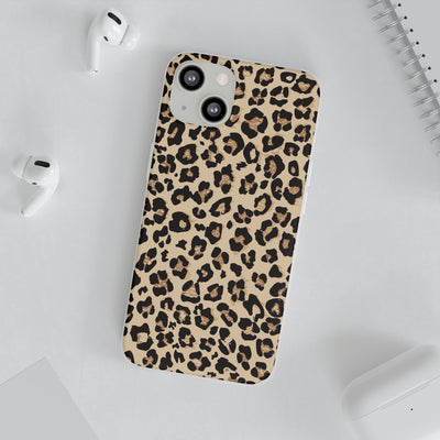 Leopard Print Flexi Case, Phone Cover, Stylish Mobile Protector, Trendy Gift for Her Phone Case - Leah Tecx Design