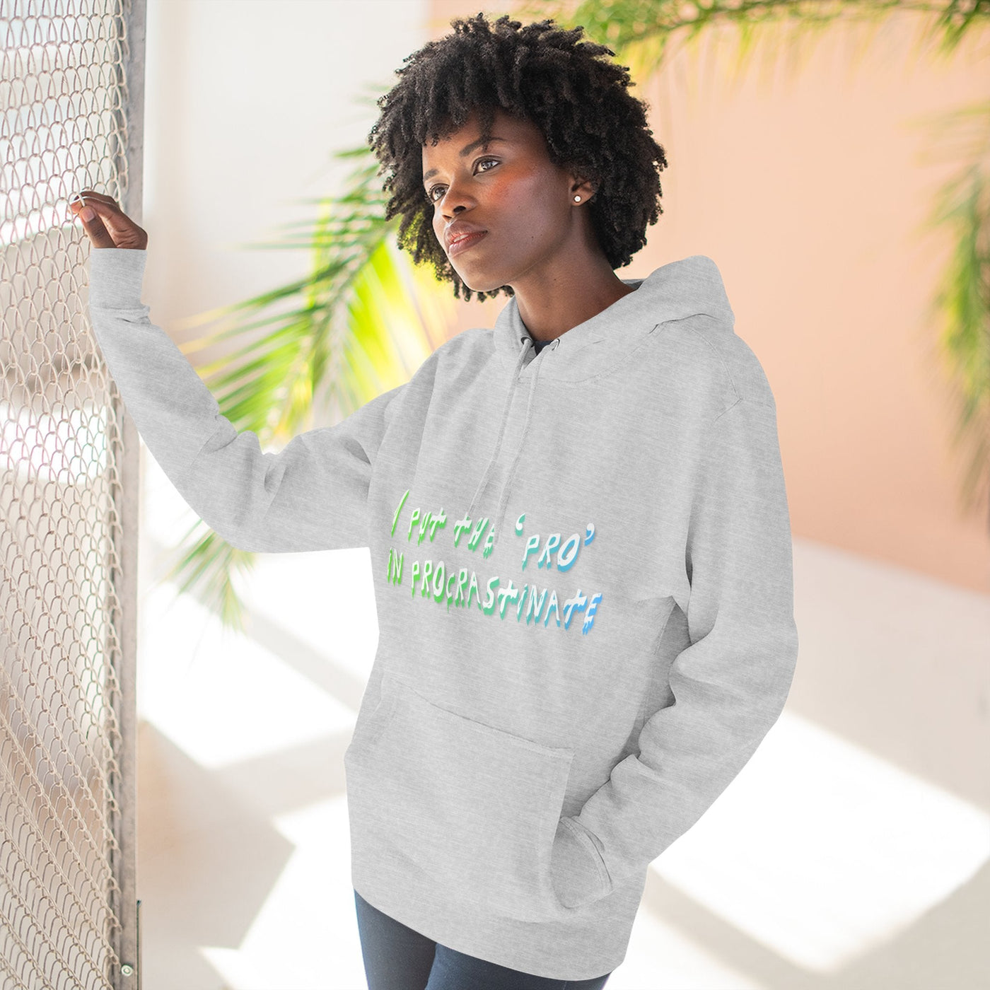 Procrastination Pro Fleece Hoodie: Cozy Student Gift, Funny Lounge Wear, Casual Comfort Hoodie- Leah Tecx Design