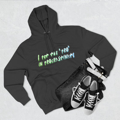 Procrastination Pro Fleece Hoodie: Cozy Student Gift, Funny Lounge Wear, Casual Comfort Hoodie- Leah Tecx Design