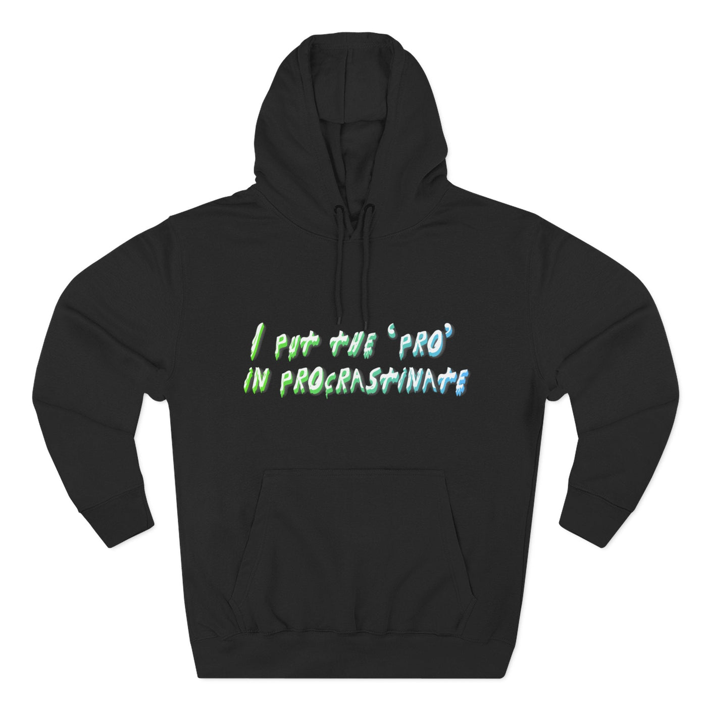 Procrastination Pro Fleece Hoodie: Cozy Student Gift, Funny Lounge Wear, Casual Comfort Hoodie- Leah Tecx Design