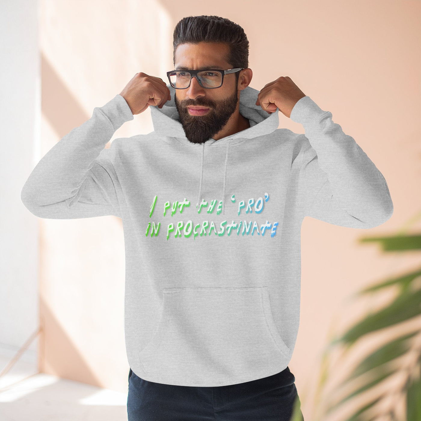 Procrastination Pro Fleece Hoodie: Cozy Student Gift, Funny Lounge Wear, Casual Comfort Hoodie- Leah Tecx Design