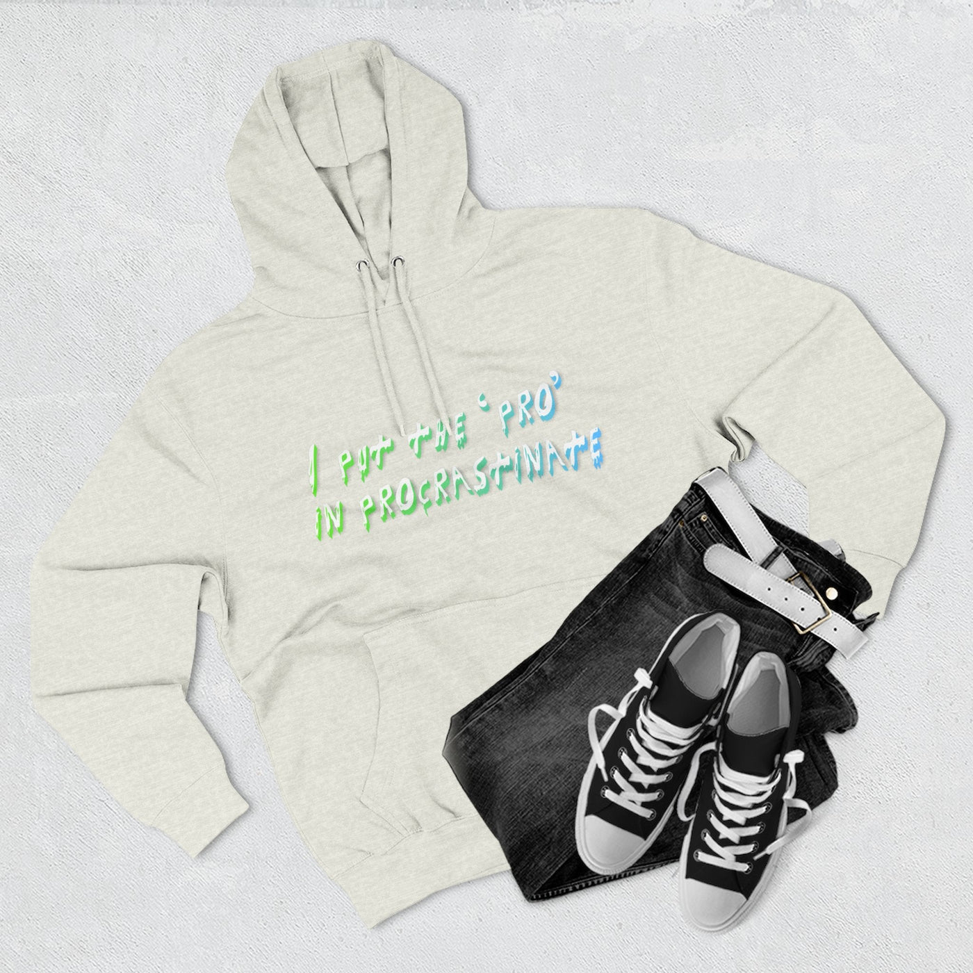 Procrastination Pro Fleece Hoodie: Cozy Student Gift, Funny Lounge Wear, Casual Comfort Hoodie- Leah Tecx Design