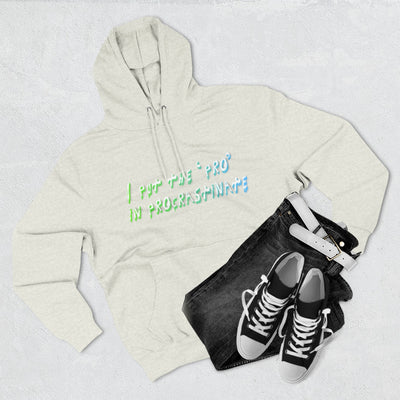 Procrastination Pro Fleece Hoodie: Cozy Student Gift, Funny Lounge Wear, Casual Comfort Hoodie- Leah Tecx Design