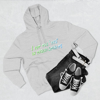Procrastination Pro Fleece Hoodie: Cozy Student Gift, Funny Lounge Wear, Casual Comfort Hoodie- Leah Tecx Design
