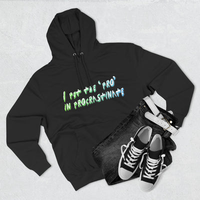 Procrastination Pro Fleece Hoodie: Cozy Student Gift, Funny Lounge Wear, Casual Comfort Hoodie- Leah Tecx Design